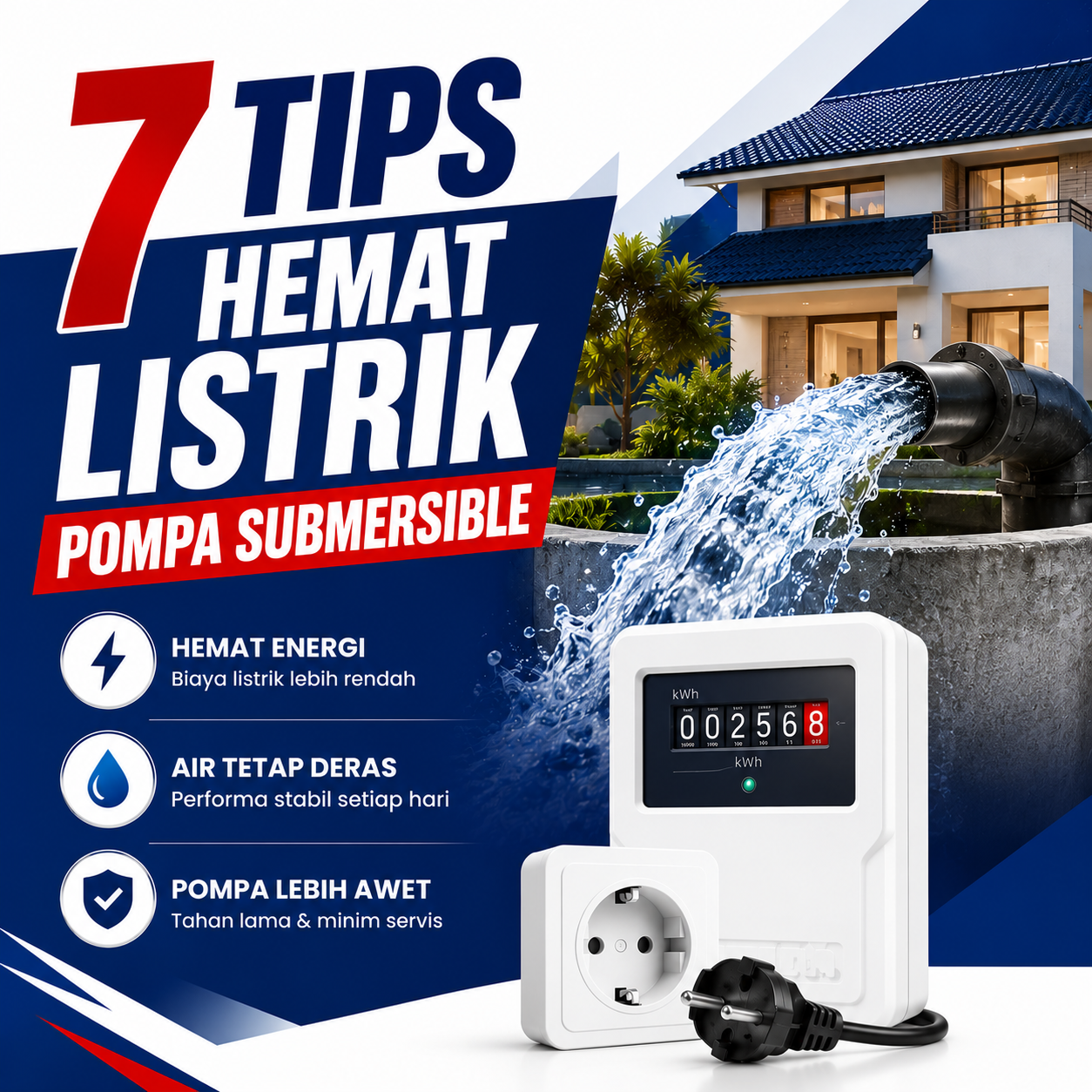 7 tips hemat listrik pompa submersible